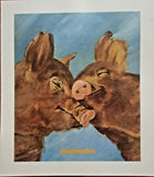 Vintage 1990s Two Love Struck Pigs Hugging Print 15"x13" Poster NOS