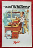 Vintage 1980 Joseph Stroh's Beer Poster "Close on Counters" 22.5"x14.75"