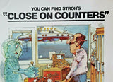 Vintage 1980 Joseph Stroh's Beer Poster "Close on Counters" 22.5"x14.75"