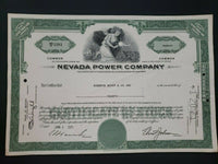 1971 Nevada Power Comany Cancelled Stock Certificate 13