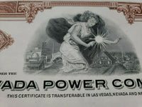 1972 Nevada Power Comany Cancelled Stock Certificate 14