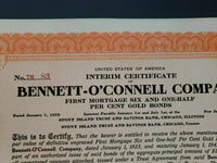 1923 Bennett -O'Connell Company   Cancelled Stock Certificate 11