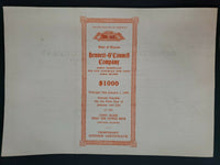 1923 Bennett -O'Connell Company   Cancelled Stock Certificate 11