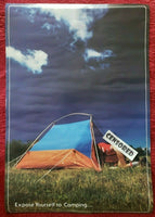 Vintage 1980 "Expose Yourself to Camping"  Pin Up 31"x21 Poster NOS