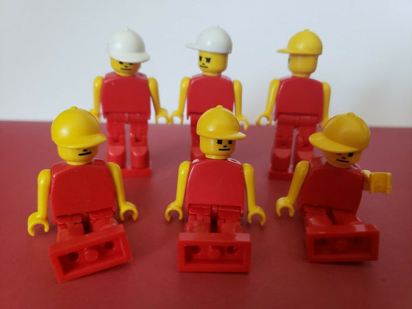 Vintage 6 Minifigure Red Baseball Men New Charm Prize Vending