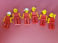 Vintage 6 Minifigure Red Baseball Men New Charm Prize Vending