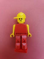 Vintage 6 Minifigure Red Baseball Men New Charm Prize Vending