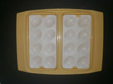 Vintage Tupperware Deviled Egg Keeper Carrier Tray 723-4 Yellow Color U142
