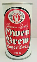 1970's Owen Brew Beer Red Can Lager Beer, Walter, Eau Claire, Wisconsin Empty BC1-6