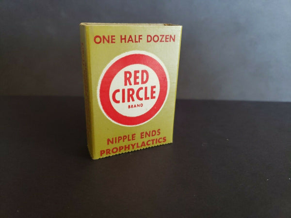 Vintage Red Circle Prophylactic Condoms Sleeve Only Circle Rubber Corp NJ    NOS