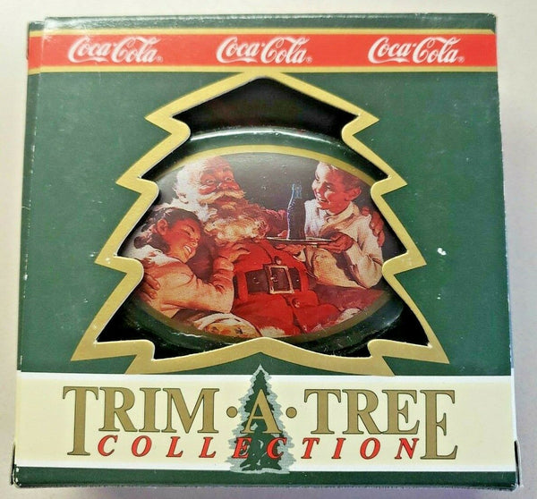 1990 Coca Cola Trim A Tree Collection Tin Christmas Ornaments New in Box U72-4