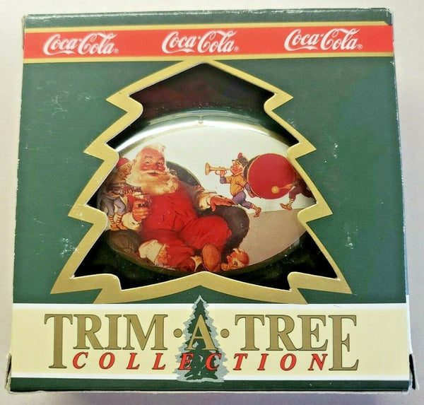 1990 Coca Cola Trim A Tree Collection Tin Christmas Ornaments New in Box U72-2