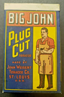 Vintage John Weisert Big John Plug Cut Tobacco Box  Empty  St Louis