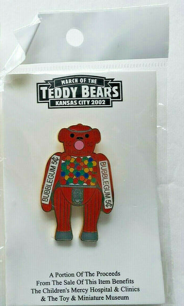 March of The Teddy Bears Kansas City 2002 Enamel Pin " Bubblegum Bear "