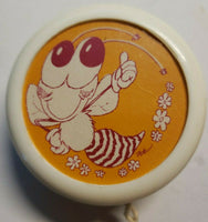 Vintage 1983 Pro-Yo Whizz Yo-Yo White " Happy Bee " New Old Stock SKU 205