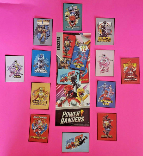 Retro Power Ranger 12 Stickers with Vending Display Sign New