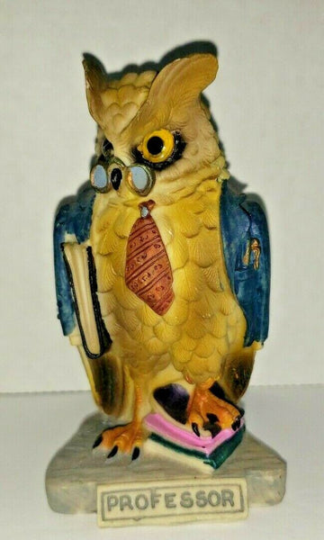 1993 Anthropomorphic Owl Art Desk Décor Title "Professor" Paper Weight U10