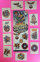 Vintage Victory Tattoos Set of 10 and Display Card New