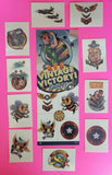 Vintage Victory Tattoos Set of 10 and Display Card New