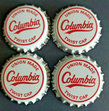 Vintage Beer Unused Bottle Caps Crown Columbia Union Made Lot 4 PB116