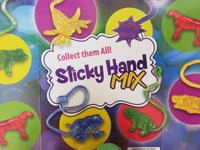 6 Gooey Sticky Hands Mix Vending Machine Prize Toy 1" Capsules and Display Card