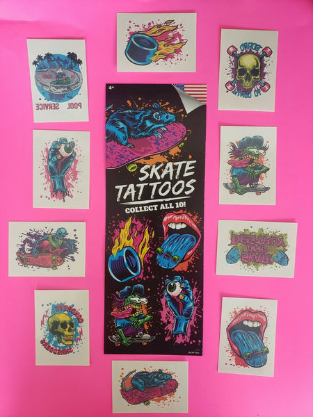 Colorful Skater Vending Machine Stickers Set of with Display Card New