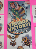 Vintage Victory Tattoos Set of 10 and Display Card New