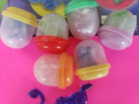 6 Gooey Sticky Hands Mix Vending Machine Prize Toy 1" Capsules and Display Card