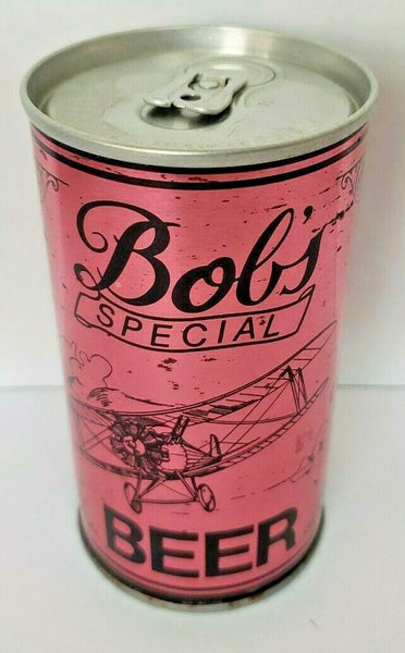 1980s Bob's Special Beer Can August Schell Collector Can Pink / Black Empty BC1-26