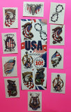 USA Pride 10 Tattoos  with Vending Display Sign New