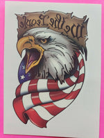 USA Pride 10 Tattoos  with Vending Display Sign New