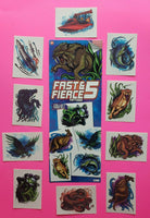 Fast & Fierce 10 Temporary Tattoos with Vending Display Sign New