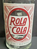 Vintage 1953 Rola Cola Soda Pop Bottle 12oz Erie, PA Very Clean! B1-30