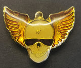 Vintage 1988 Motor Cycles Lapel Hat Pin Skull with Wings