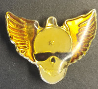 Vintage 1988 Motor Cycles Lapel Hat Pin Skull with Wings