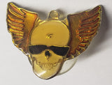 Vintage 1988 Motor Cycles Lapel Hat Pin Skull with Wings