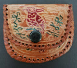 Vintage Coin Purse Hand Made Leather Falcon Pouch Snap Closure New  #9