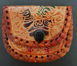 Vintage Coin Purse Hand Made Leather Llama Pouch Snap Closure New  #11