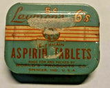 Vintage Laymon's 6's Aspirin Display Tin Worlds Products Co PB33