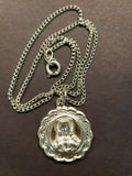 Religious Medal Coin Disc Virgin Mary/Jesus 16" Chain Pendant Necklace