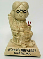 1976 Russ Berrie & Co. Inc.World's Greatest Grandma Resin Statue Figure U135