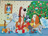 1980's Disney Lady and the Tramp Christmas Poster with Jock & Trusty Q