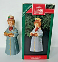 1992 Hallmark Keepsake Lord Chadwick Dickens Caroler Bell Ornament CRACKED U19