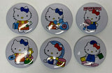 1980's Hello Kitty Pin Buttons Pinback Set of 6 New Old Stock  243