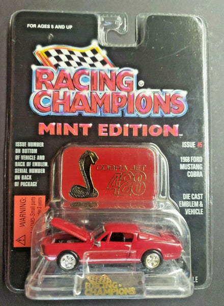1996 Racing Champions Mint-1968 Ford Mustang Cobra #5 Red Cobra Jet 428 1:60 HW3