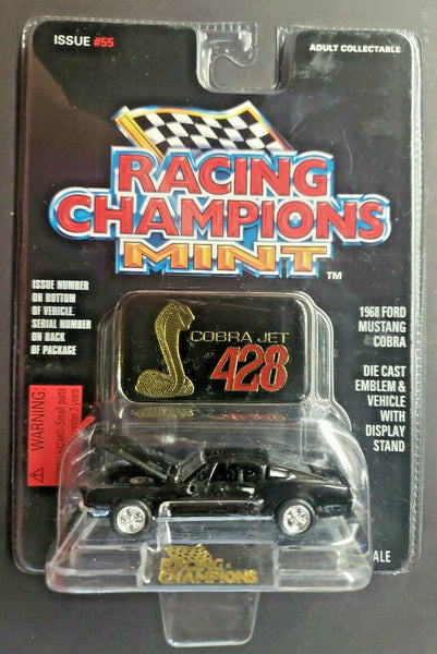 1996 Racing Champions Mint-1968 Ford Mustang Cobra #55 Black Cobra Jet 1:60 HW3