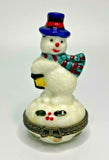 Vintage Porcelain Snowman Trinket Box U185-5