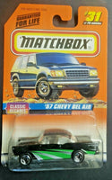 1997 Matchbox 1957Chevy Bel Air #31 Black Classic Decades NIB HW4