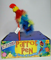 1990 Paradise Parrot Pen Feather Novelty Decorative - Red Parrot  "E" Pen only