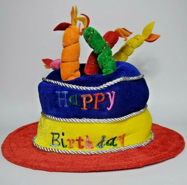 2006 Beistle Creation Plush Happy Birthday Cake Hat - Party Hats Novelty U152